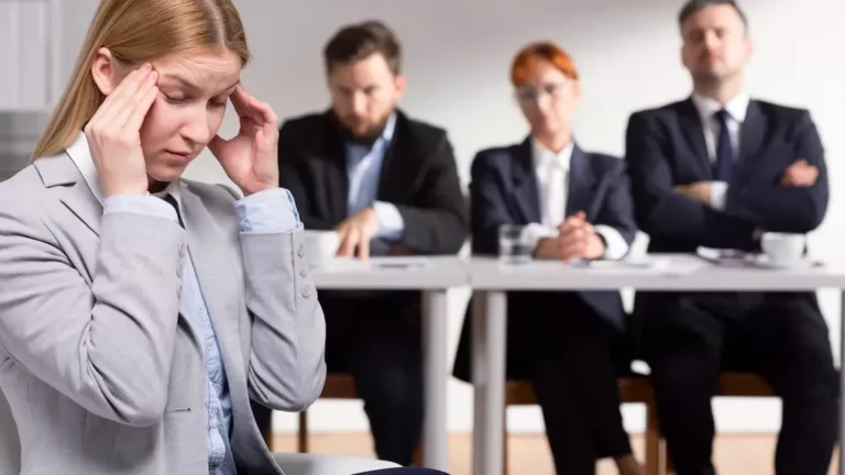 an employee feeling stressed during an interview