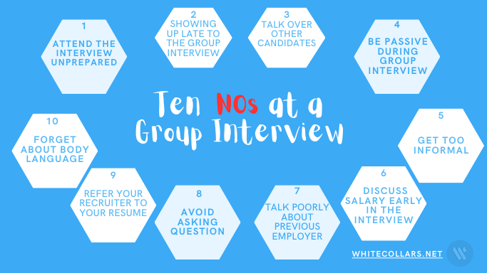 top 10 Nos in a group interview