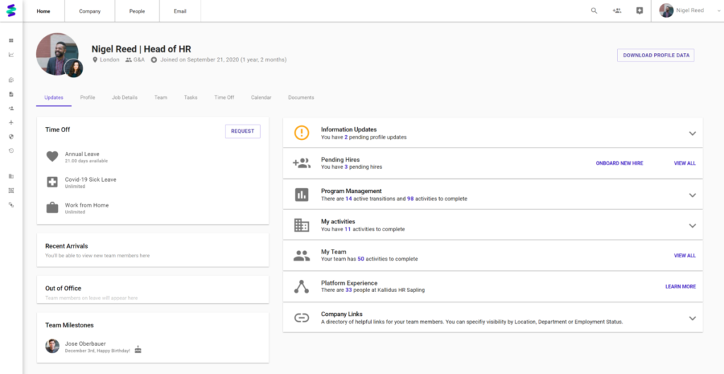 Kallidus Sapling onboarding